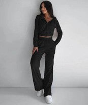 Women's Casual Hooded Hoodie Two-Piece Set DEMZY1491