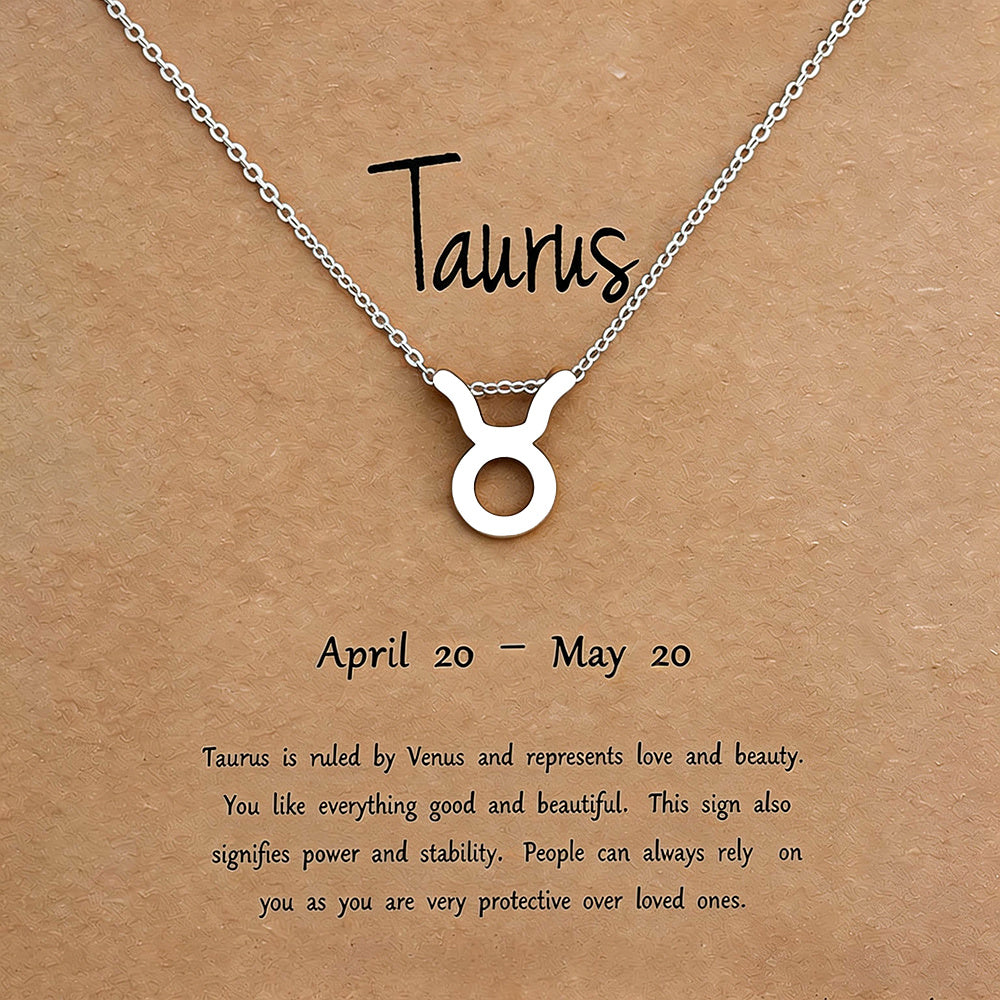 Women's Zodiac Constellation Pendant Necklace Elegant Stainless Steel Jewelry
