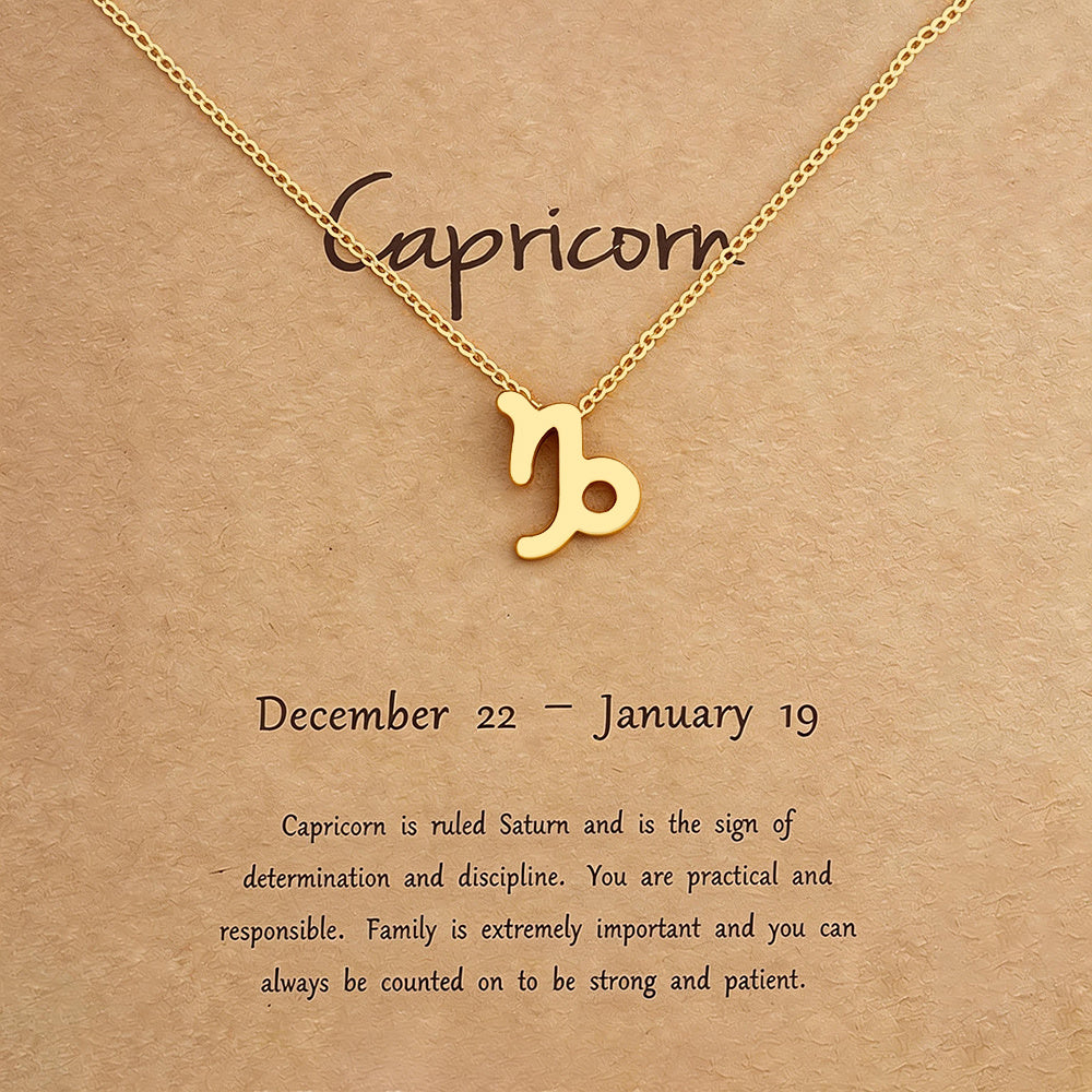 Women's Zodiac Constellation Pendant Necklace Elegant Stainless Steel Jewelry