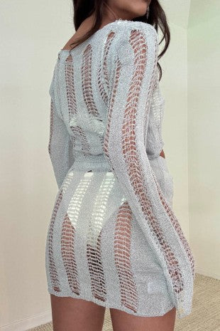 Women's Ladder Knit Top and Micro Mini Skirt Set S5309SET_2