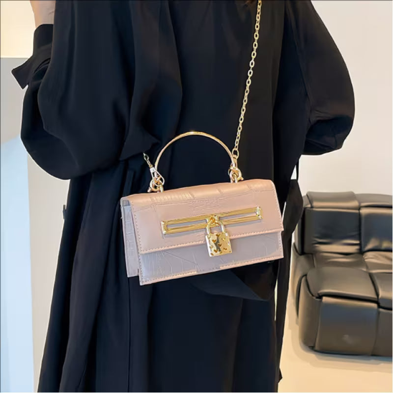 Women's Crocodile Pattern Elegant Small Square Crossbody Bag