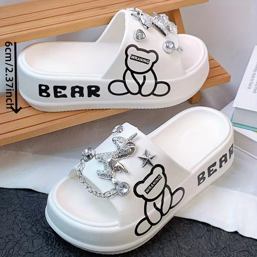 Women's Colorful Pony Slide Slippers Lightweight Casual Beach Sandals
