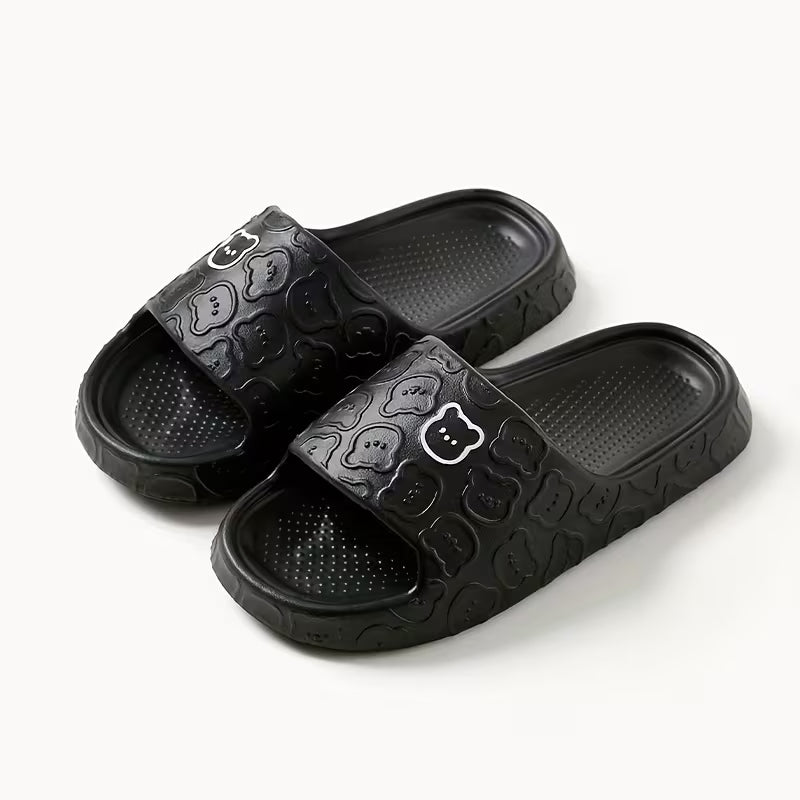 Unisex Breathable Cute Bear Soft Indoor Bathroom Slippers