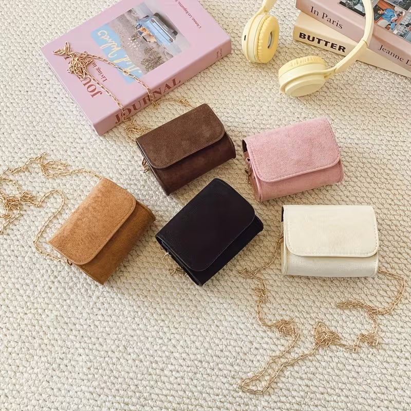 Women's Plush Small Square Crossbody Bag Solid Color Trendy Shoulder Purse