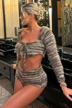 Women's Knitted Shorts Set BKSN-3063