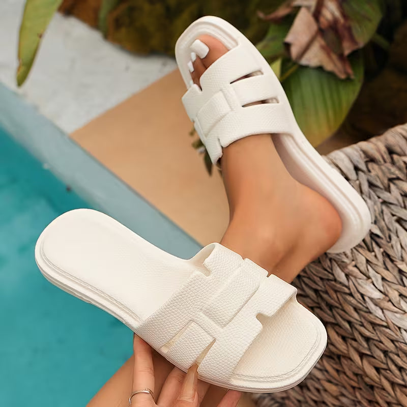 Women's Stylish Lightweight Flat Beach Holiday Slides