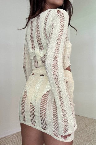 Women's Ladder Knit Top and Micro Mini Skirt Set S5309SET_2