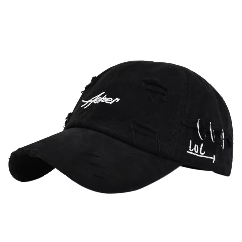 Unisex Retro Torn Baseball Cap Vintage Distressed Embroidered