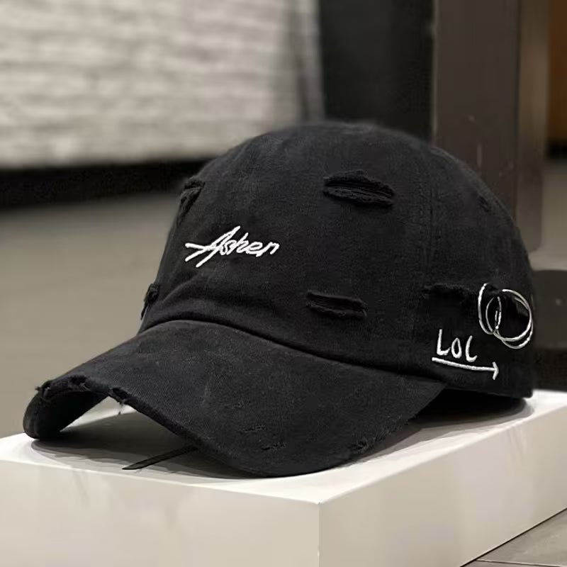 Unisex Retro Torn Baseball Cap Vintage Distressed Embroidered