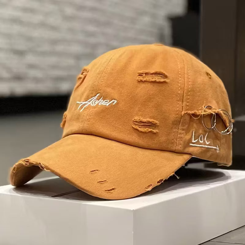 Unisex Retro Torn Baseball Cap Vintage Distressed Embroidered