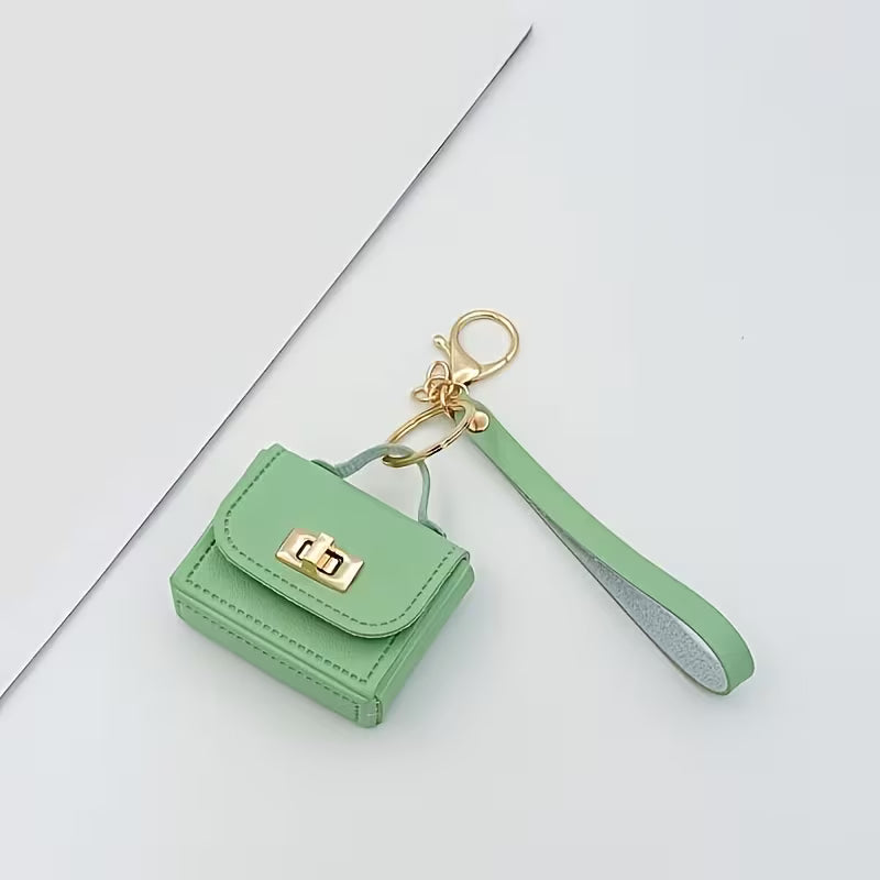 Women's PU Leather Mini Bag Keychain Stylish Coin Purse Accessory