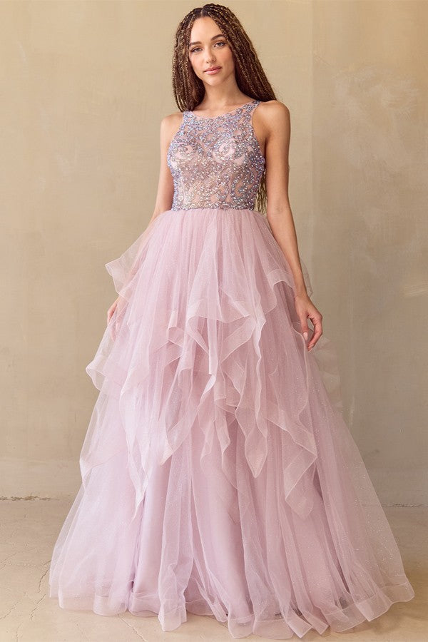 Women's Special Occasion Dress Elegant Wedding 5066-RUFFLE