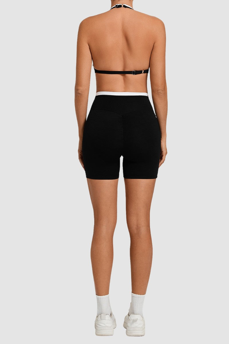 Women's Two-Piece Bra Crossed Waistline Shorts Set WF2601WT0028