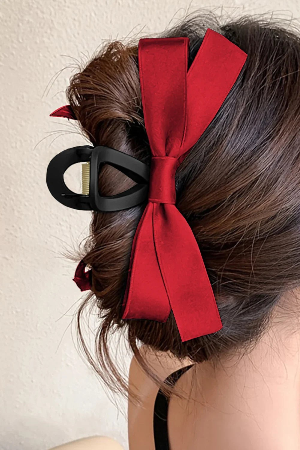 Women's Satin Bow Hair Claw Clip Elegant Occasion BH042899