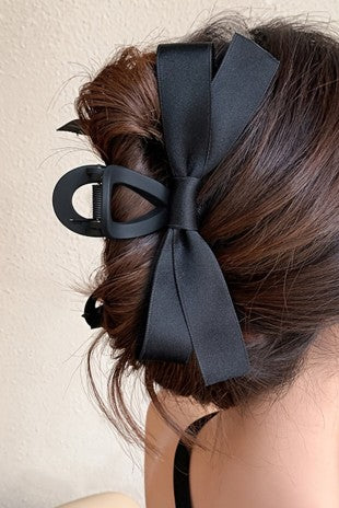 Women's Satin Bow Hair Claw Clip Elegant Occasion BH042899