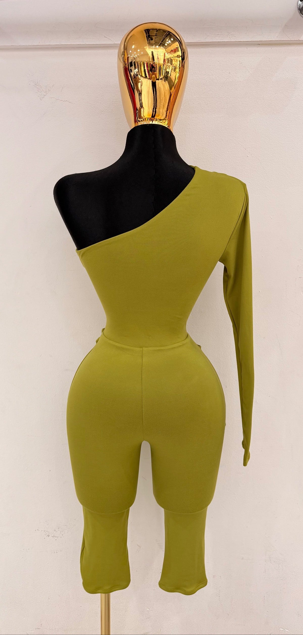 Women's One-Shoulder Cut-Out Bodycon Romper XJ4096