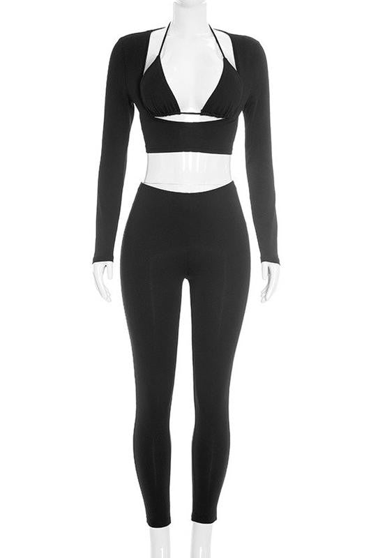 Women's Strappy Triangle Cup Pant 3-Piece Set AMELCSEDRF-8398-FXG