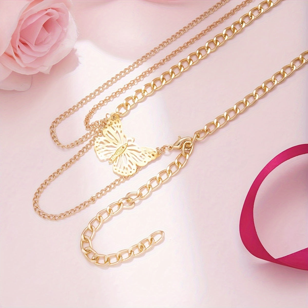 Women's Adjustable Butterfly Bow Accent Waist Belt