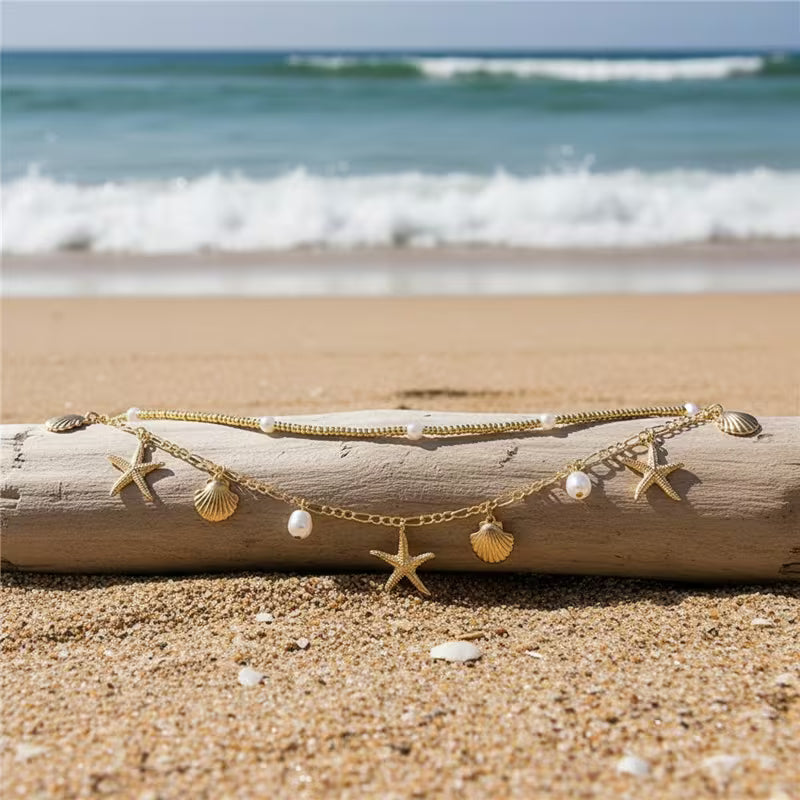 Women's Bohemian Multi-Layer Starfish Shell Waist Belly Chain