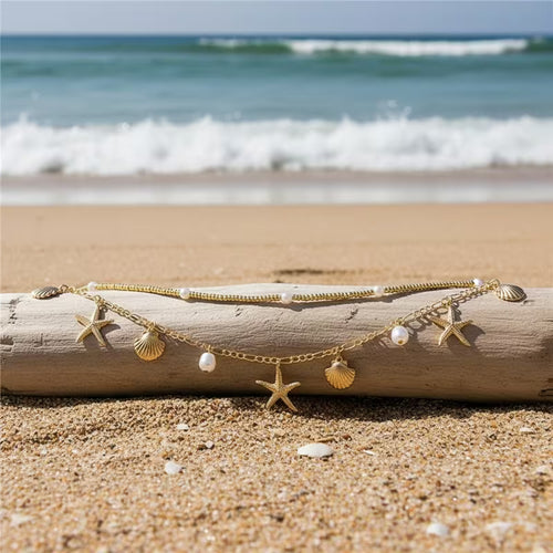 Women's Bohemian Multi-Layer Starfish Shell Waist Belly Chain