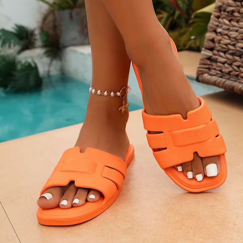 Women's Stylish Lightweight Flat Beach Holiday Slides