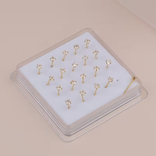 Women's 3mm Synthetic Cubic Zirconia Nose Rings Studs Piercing Jewelry