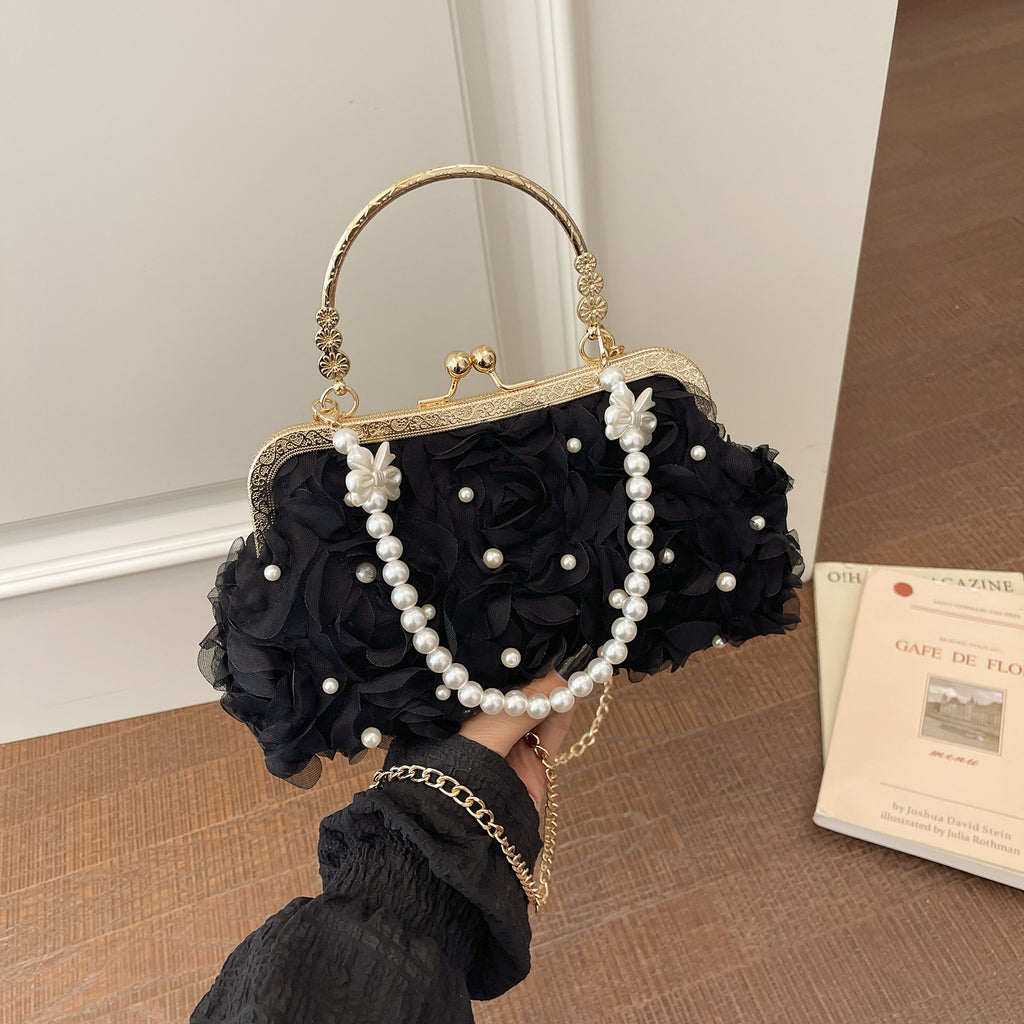 Women's Pearl Floral Evening Clutch Handbag BAG284