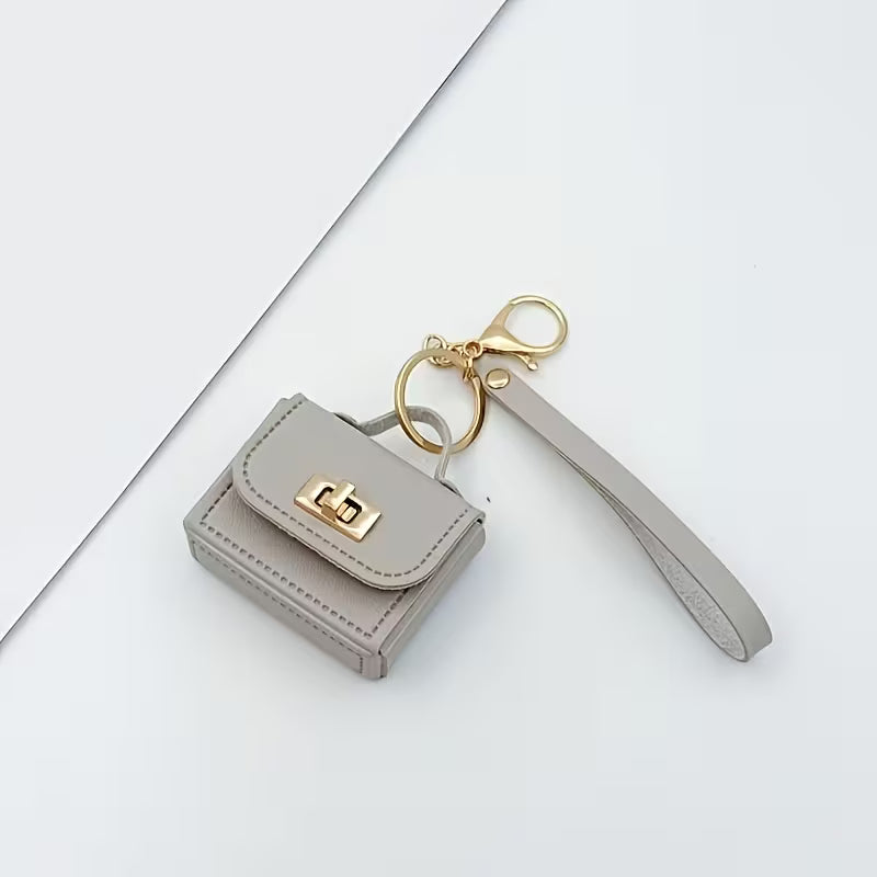 Women's PU Leather Mini Bag Keychain Stylish Coin Purse Accessory