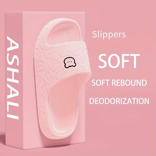 Unisex Breathable Cute Bear Soft Indoor Bathroom Slippers
