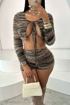 Women's Knitted Shorts Set BKSN-3063