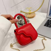 Women's Korean-Style Vintage Heart Chain Mini Handbag