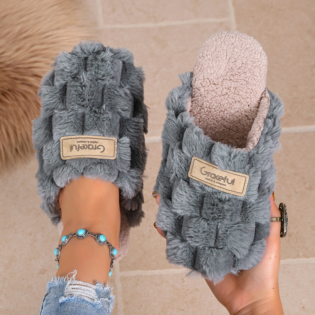 Women's Plaid Slide Slipper Casual Indoor Shoes
