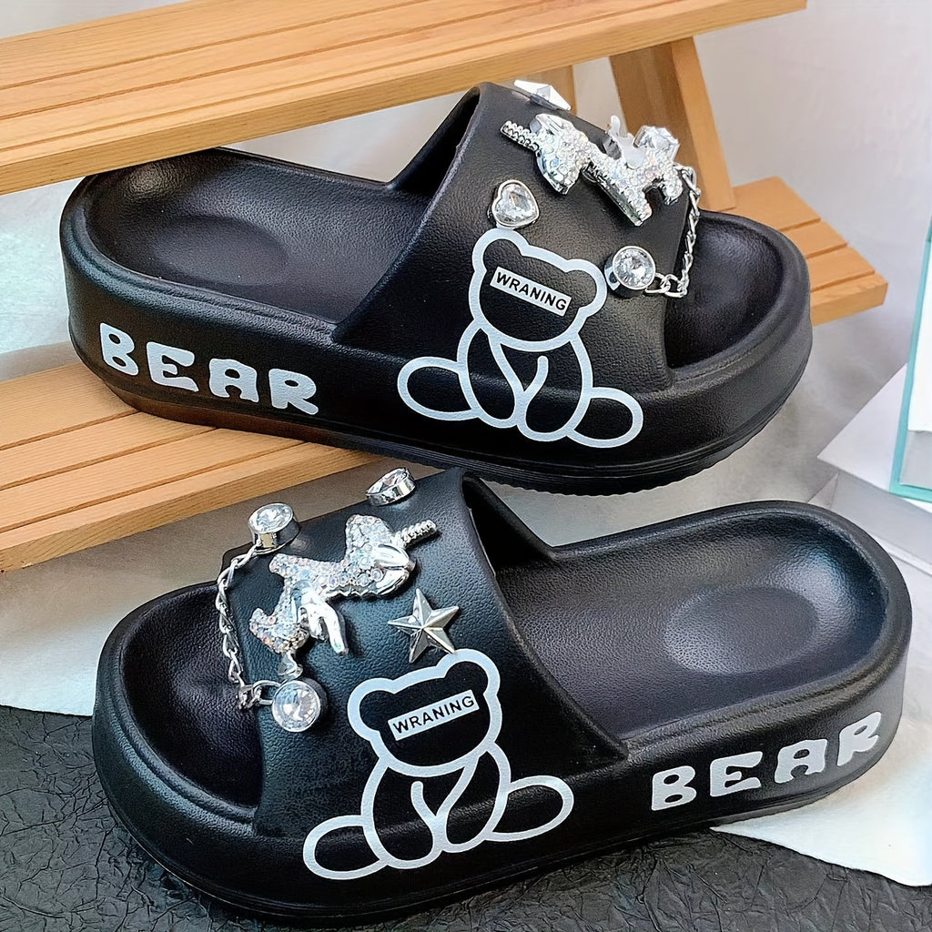 Women's Colorful Pony Slide Slippers Lightweight Casual Beach Sandals