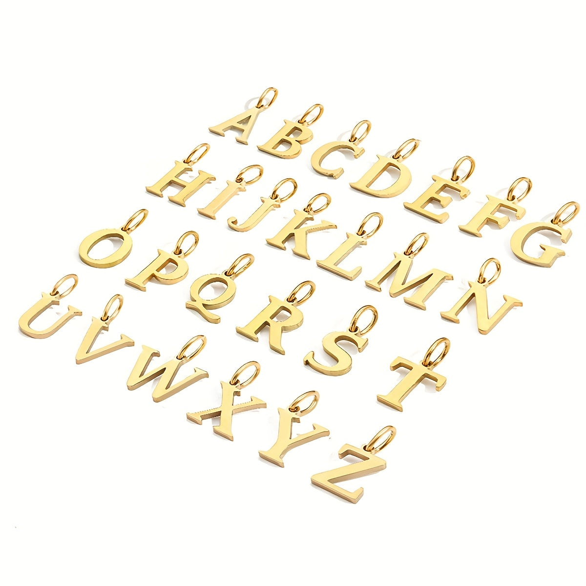 Women's Letter Pendant Necklace Layered Golden Stainless Steel