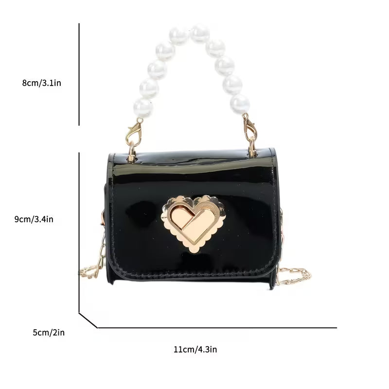Women's Laser Sequin Crossbody Bag Heart Lock Shoulder Handbag Trendy