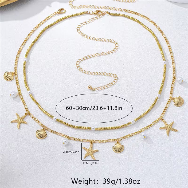 Women's Bohemian Multi-Layer Starfish Shell Waist Belly Chain