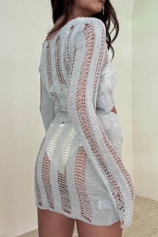Women's Ladder Knit Top and Micro Mini Skirt Set S5309SET_2