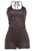 Women's Polka Dot Backless Halter Top Shorts Set ElYSDD-3394