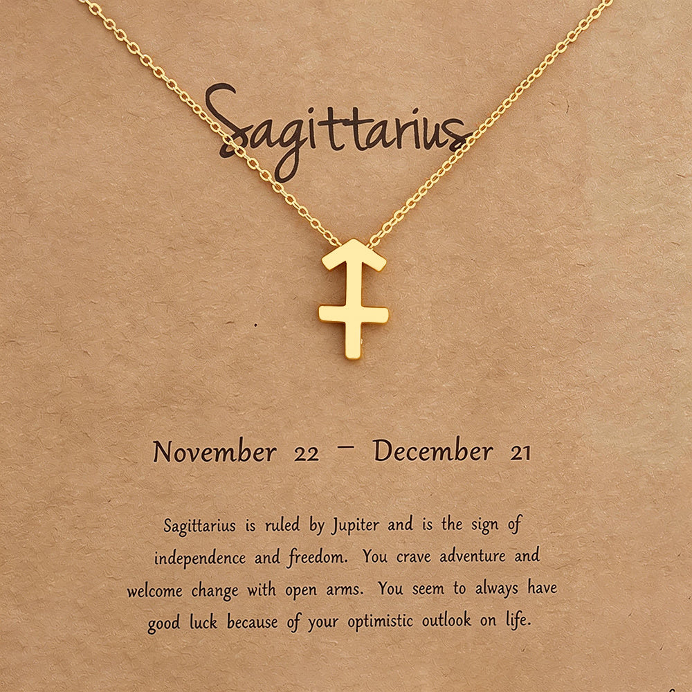 Women's Zodiac Constellation Pendant Necklace Elegant Stainless Steel Jewelry