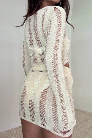 Women's Ladder Knit Top and Micro Mini Skirt Set S5309SET_2