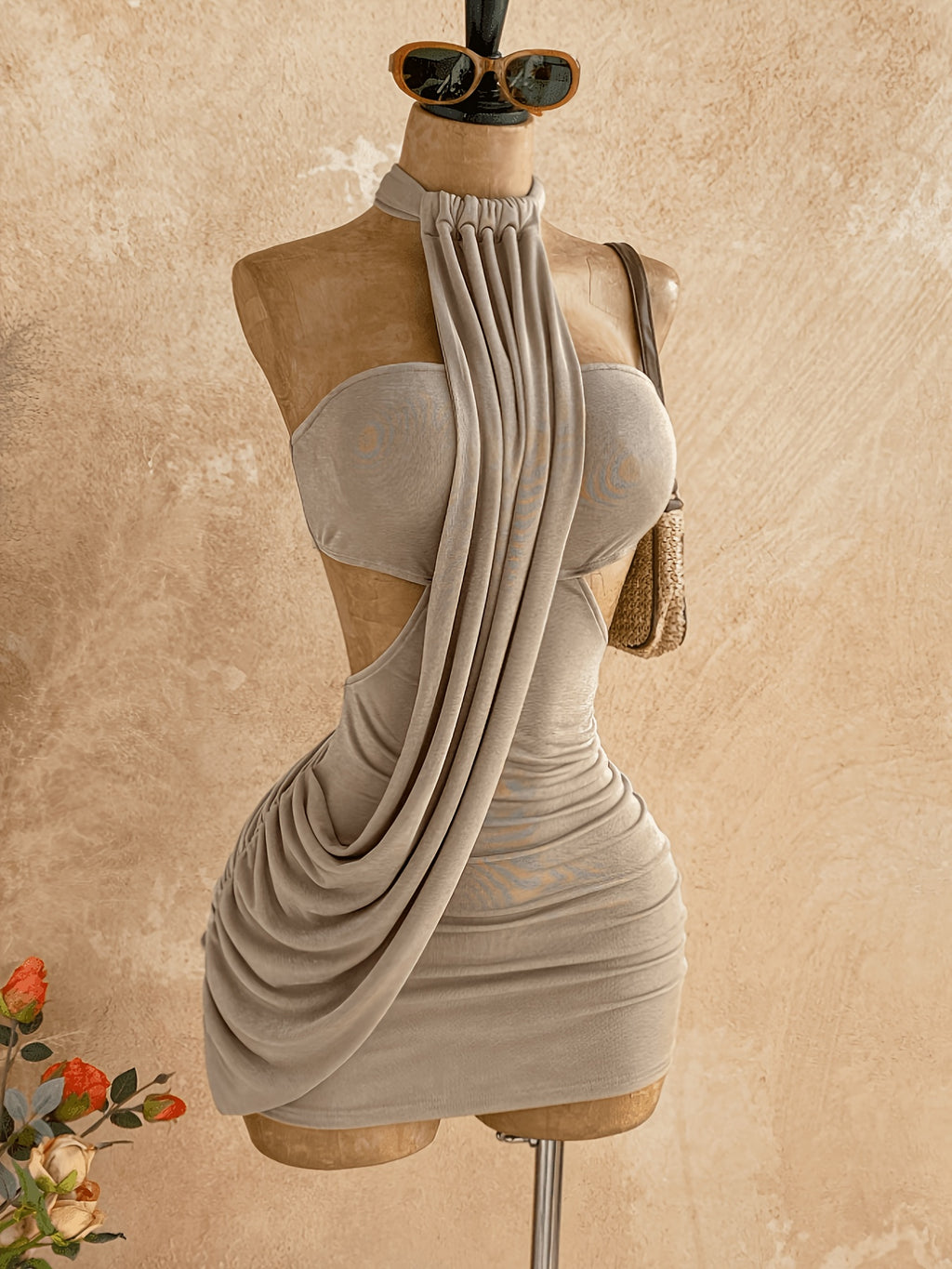 Women's Bohemian Off-Shoulder Asymmetrical Mini Dress Elegant Party