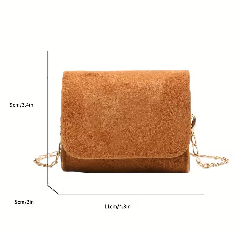 Women's Plush Small Square Crossbody Bag Solid Color Trendy Shoulder Purse