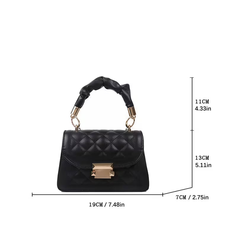 Women's Checkered Chain Small Square Crossbody Bag Handbag