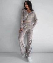 Women's Casual Hooded Hoodie Two-Piece Set DEMZY1491
