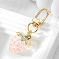 Women's Realistic Transparent Strawberry Pendant Bag Charm Keychain Jewelry