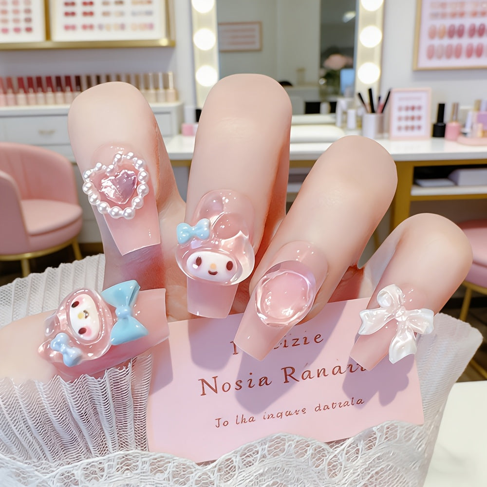 Cute Pink Ballet Press on Nails False Nail Set 24 Pieces