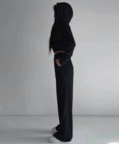 Women's Casual Hooded Hoodie Two-Piece Set DEMZY1491