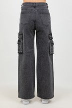 Women's Multiple Patching Wide Leg Straight Jeans RJH-11165