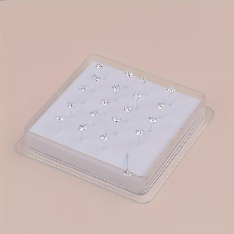 Women's 3mm Synthetic Cubic Zirconia Nose Rings Studs Piercing Jewelry