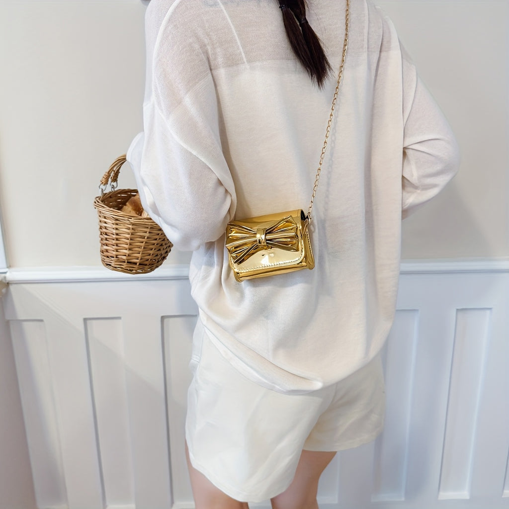 Women's Mini Crossbody Bag Casual Handbag Metal Chain Strap